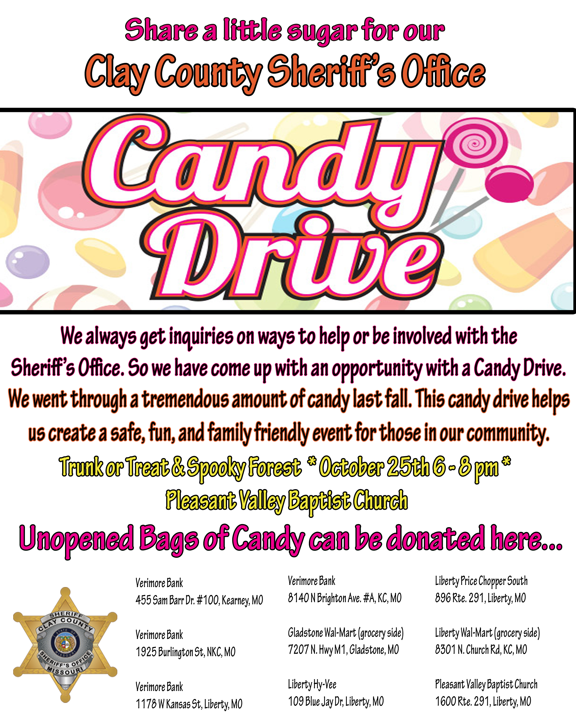 Donate candy to help the Sheriff's Office connect with youth