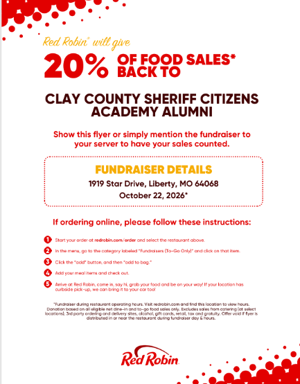 Citizens Academy Red Robin Fund-Raiser