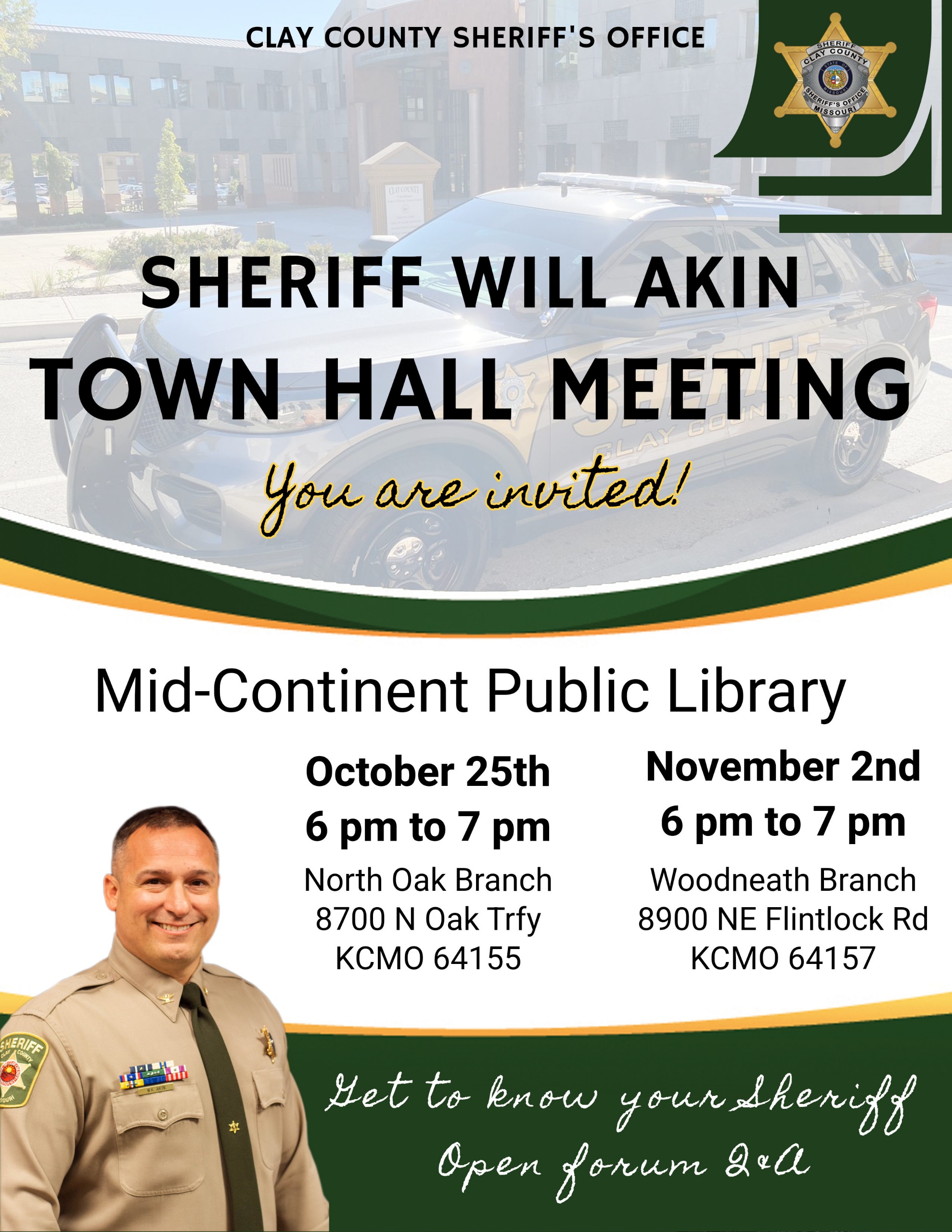 Residents invited to upcoming town hall meetings with Sheriff