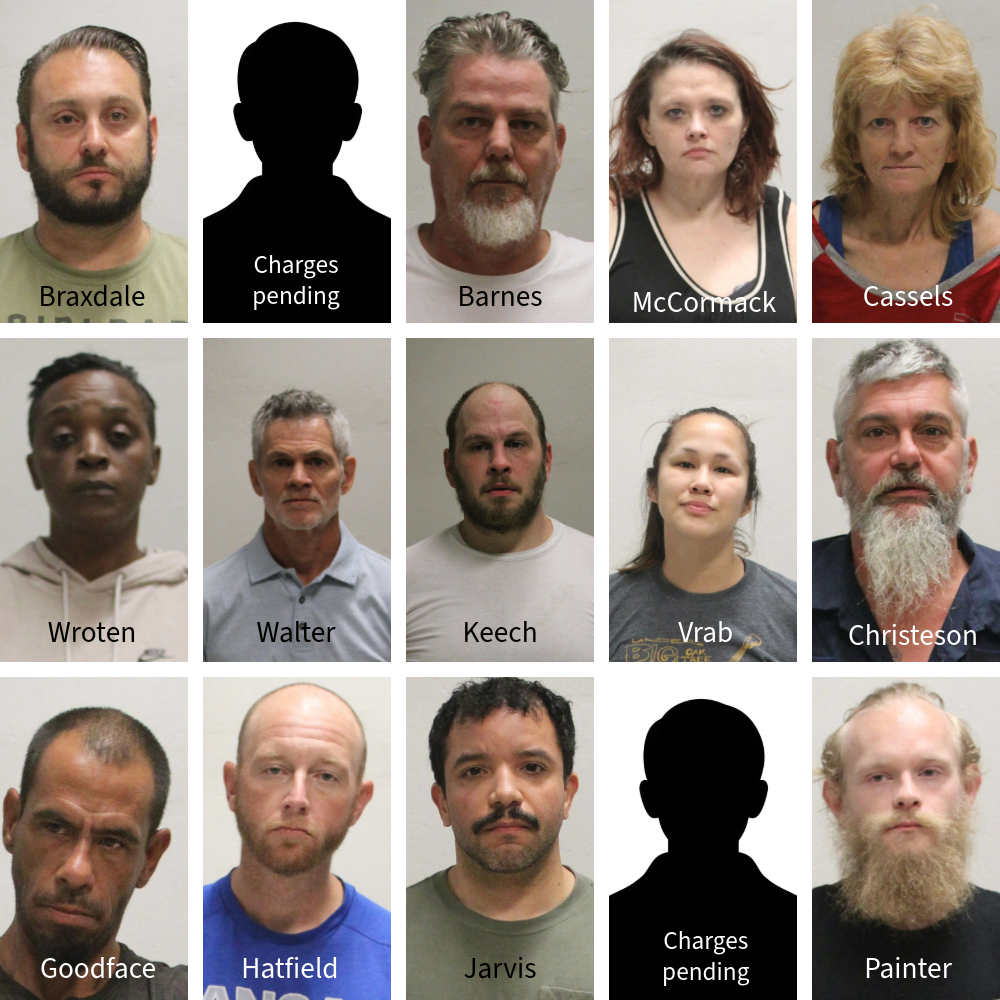 Warrant sweep leads to arrest of 15 people for felony charges